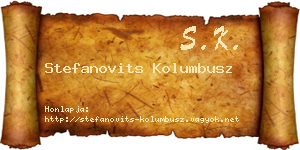Stefanovits Kolumbusz névjegykártya